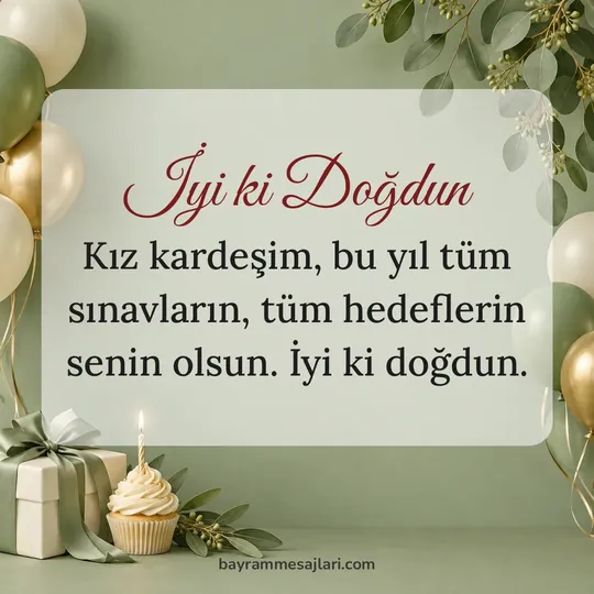 Doğum Günü resimli mesaj kartı