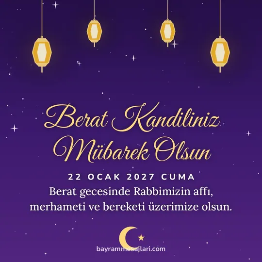 Berat Kandili resimli mesaj kartı