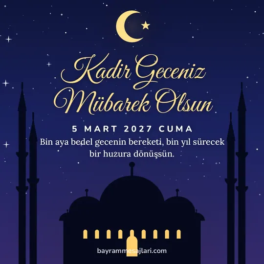 Kadir Gecesi resimli mesaj kartı