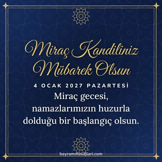 Miraç Kandili resimli mesaj kartı