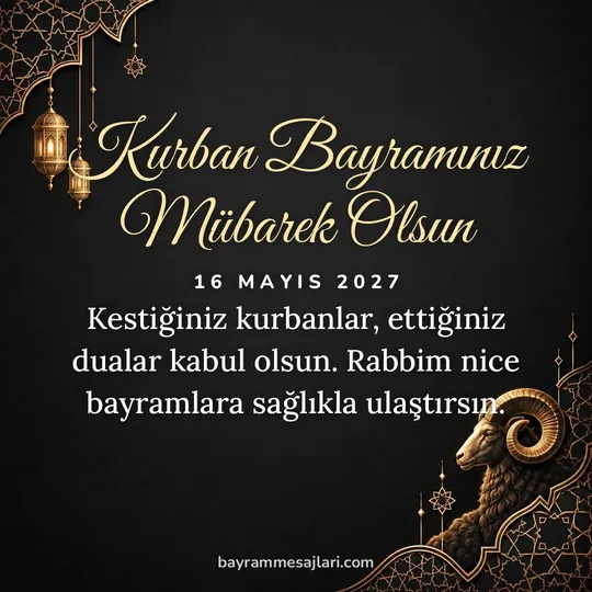 "Kurban Bayramınız Mübarek Olsun" yazılı resimli Kurban Bayramı mesajı, antrasit ve bakır arka planı: Kestiğiniz kurbanlar, ettiğiniz dualar kabul olsun. Rabbim nice bayramlara sağlıkla ulaştırsın.